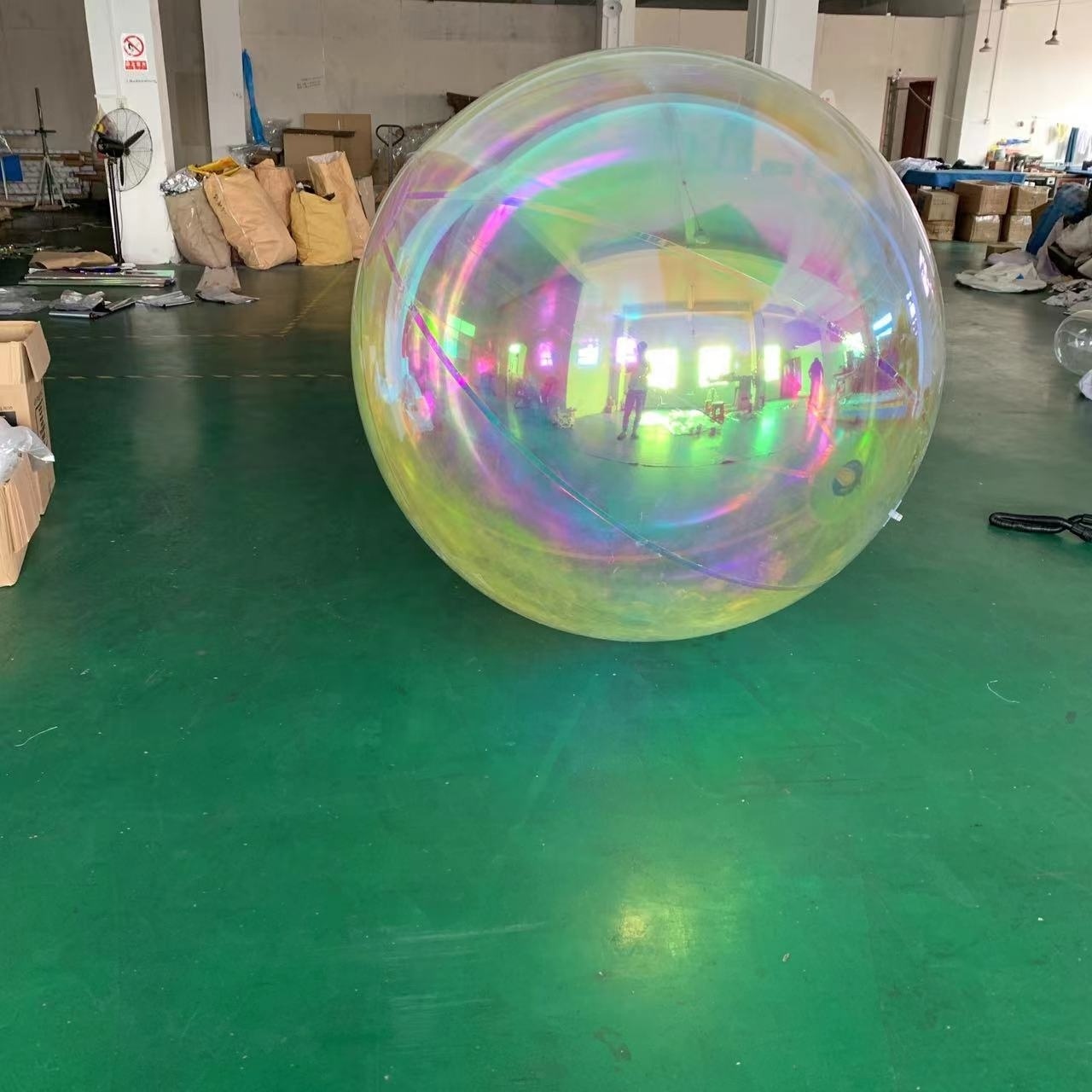 Giant Inflatable Silver Ball Event Decor Outdoor Floating Large Pvc Balloon Reflective Spheres Silver Inflatable Mirror Ball