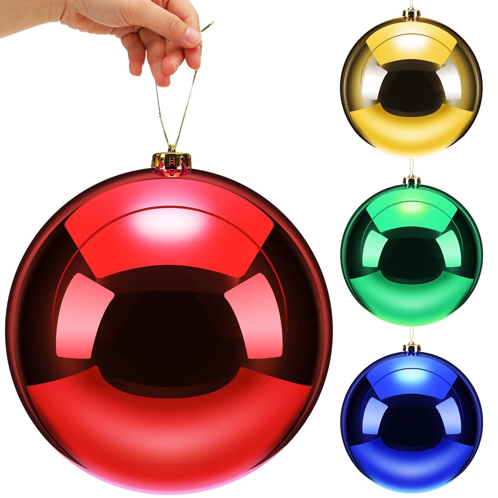 New Christmas decorations 20cm/30cm/40cm/50cm/60cm big/giant Christmas ball plastic Christmas baubles