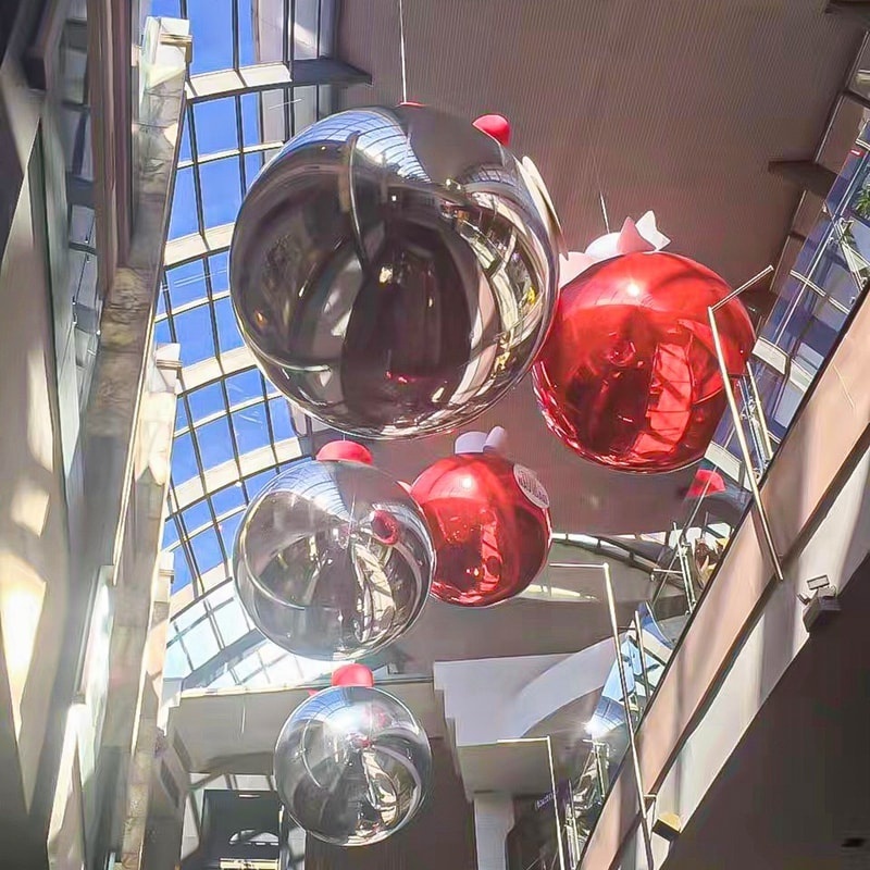 PVC Material giant inflatable Christmas ornaments mirror disco ball