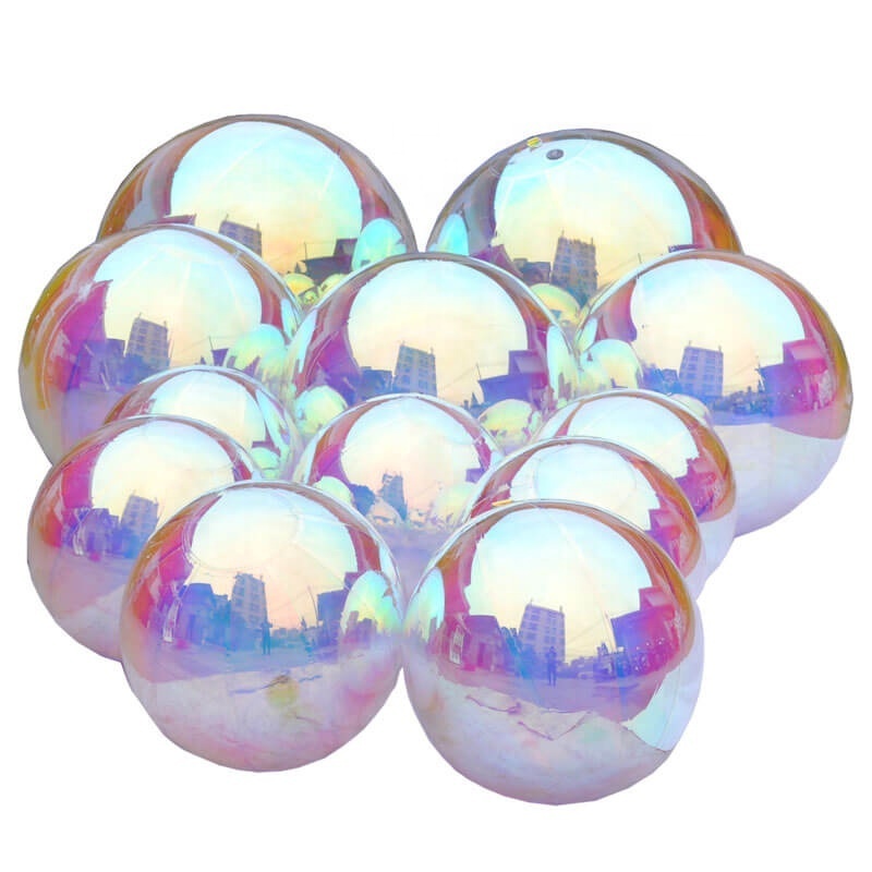 Metallic Inflatable Spheres - Iridescent Giant gold mirror sphere Outdoor Christmas Pvc Inflatable Decoration Ball