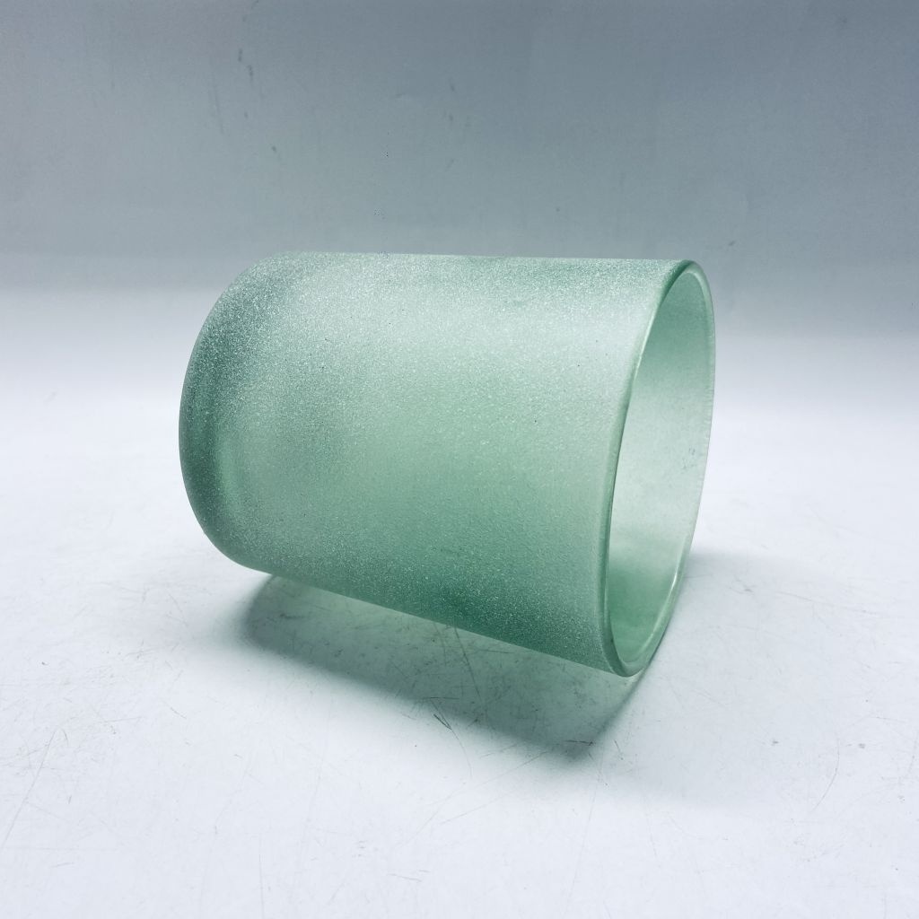 Factory price Green Glass  Votive or Tea Light Holders Glass candle jar