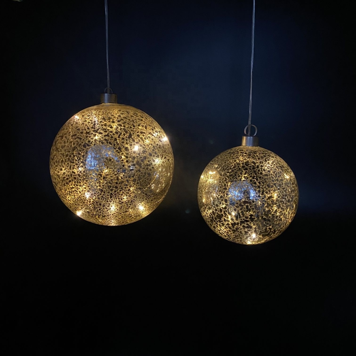 New arrival glass ball string ornament Multi-Colored Battery Operated Old Fashioned Glass Bulb Light Holiday String