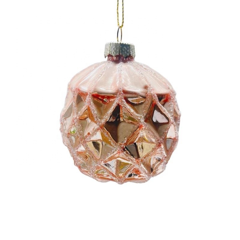 top sell pink glass Christmas dropping ornament