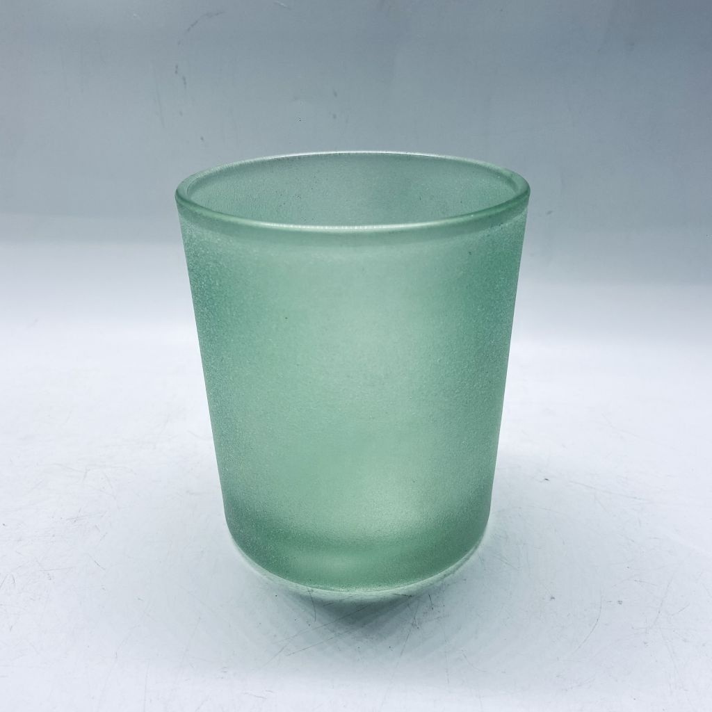 Factory price Green Glass  Votive or Tea Light Holders Glass candle jar