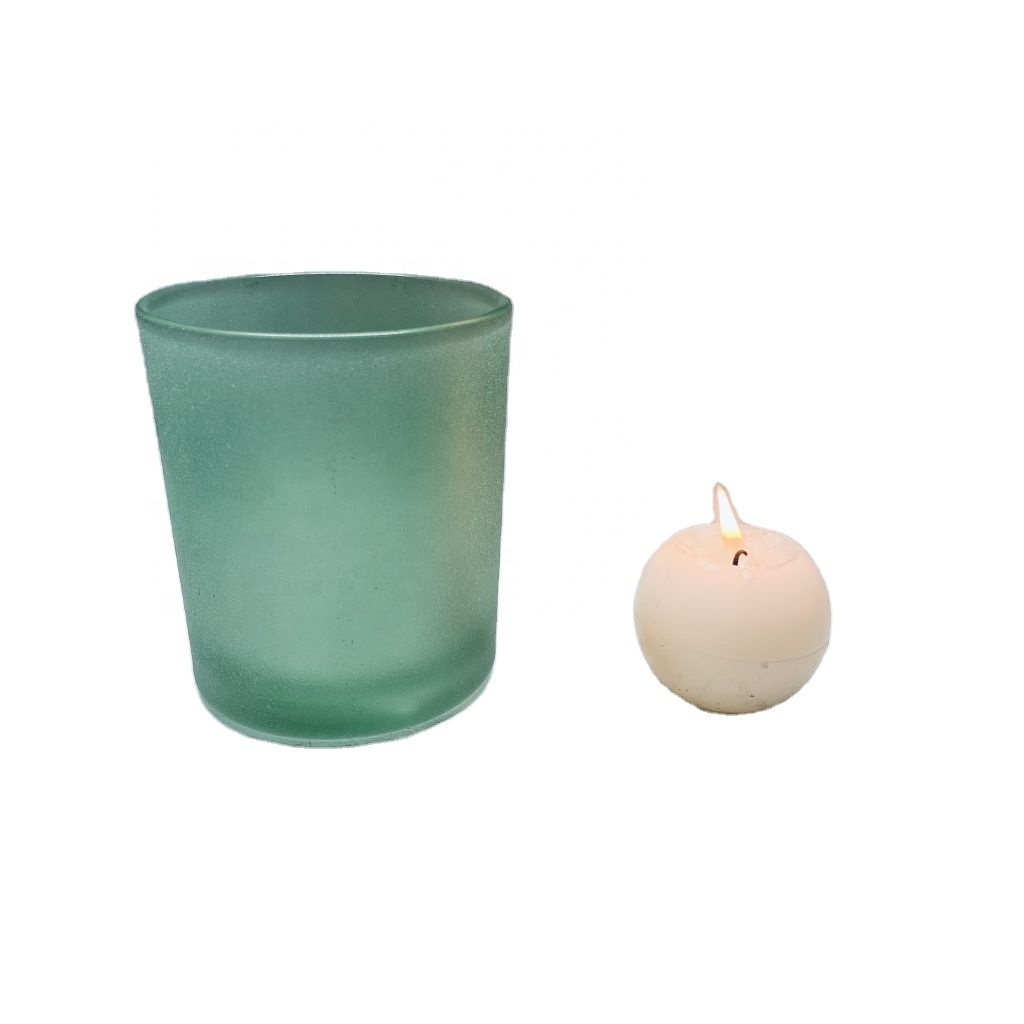 Factory price Green Glass  Votive or Tea Light Holders Glass candle jar