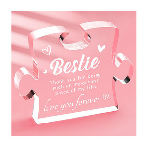 Custom Shape Plexiglass Desk Sign Acrylic Tabletop Plaque Friendship Love Sign Gift Acrylic Block