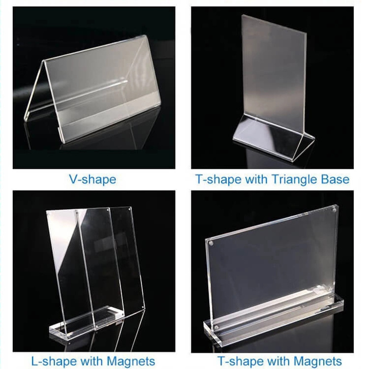 Acrylic Tabletop Display Stand A4 A3 A2 Menu Holders Acrylic Sign Holder L Shape