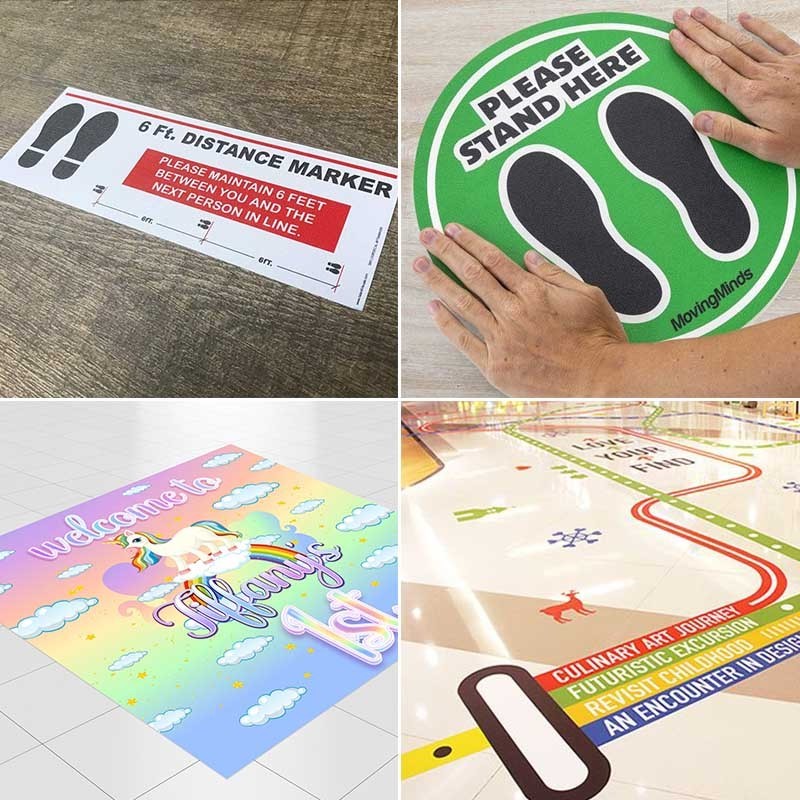 Custom Vinyl Stickers Anti-slip PVC Floor Decal Store Self Adhesive Floor Sticker