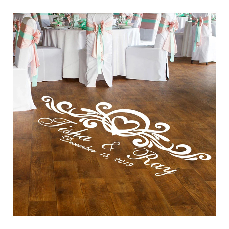 Custom Wedding Dance Floor Decals Warp Monogram Decal Floor Banner Decal Removable Wedding Photo logo design Vinyl Floor Sticker