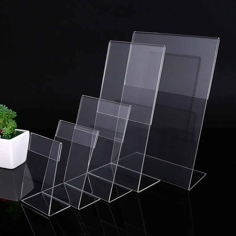 Acrylic Tabletop Display Stand A4 A3 A2 Menu Holders Acrylic Sign Holder L Shape