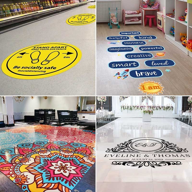 Custom Printing Self Adhesive Vinyl Floor Decal Removable 3D PVC Floor Sticker