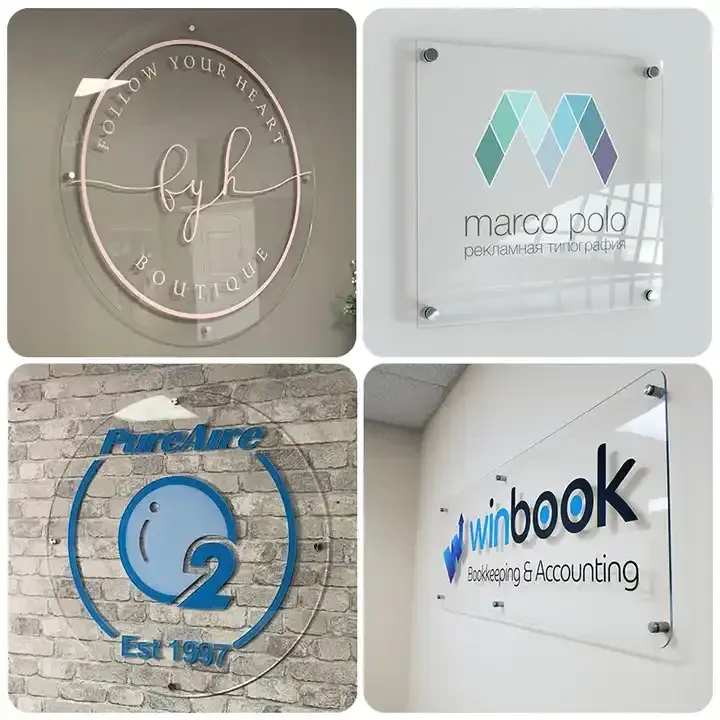 Custom Acrylic Salon Business Circle Sign Wall Hanging Name Sign Beauty Salon Acrilyc Display Decoration