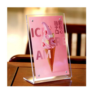 Menu Stand A5 l shape magnets Table Top Clear Acrylic Sign Holder Restaurant