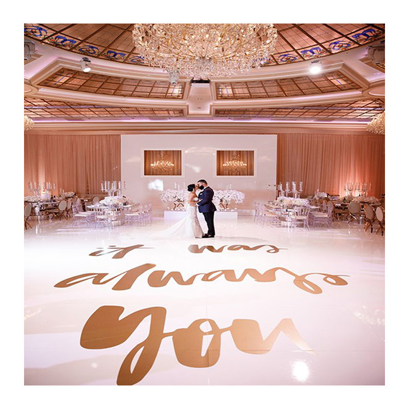 Custom Floor Decal sticker Wedding Dance Floor Pro Vinyl Wrap Gloss White Adhesive Floor Banner Sticker Decal Removable