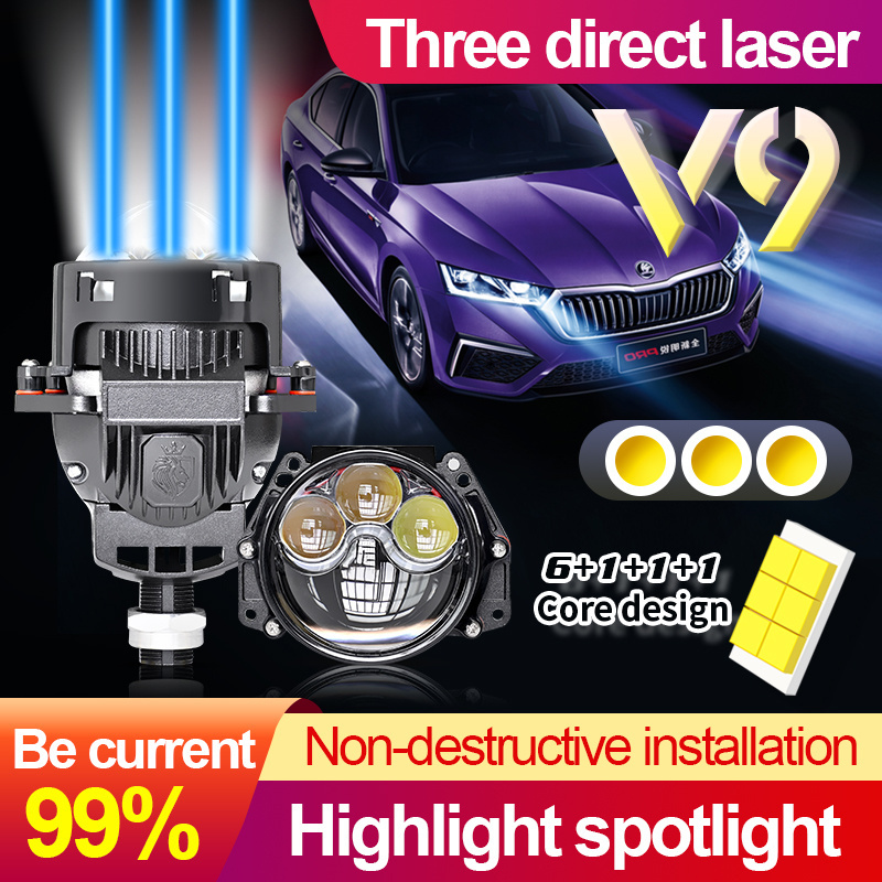 Led headlights Lens Light for car 3 Inch Laser Headlights bi led lenses Headlights projector Lamp 65W  car accessories