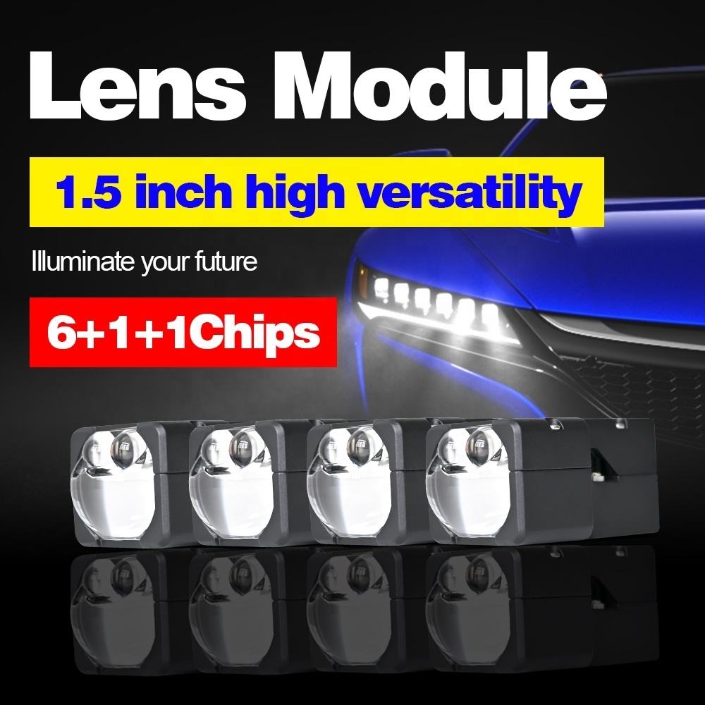 Custom 1.5 inch Led Bi lenses module headlight for car 60W 6600 lumen High quality projector laser H4 Headlight bulbs