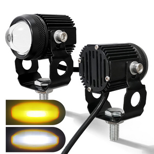 Custom motorcycle lighting system 13W LED mini two-color spotlight yellow and white double lights Electric bicycle bulbs