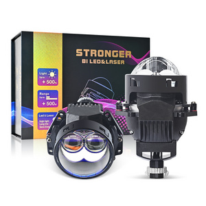 Automotive bi led lenses 3 inch dual laser H4 H7 lens headlights projection lamp 70W high power.