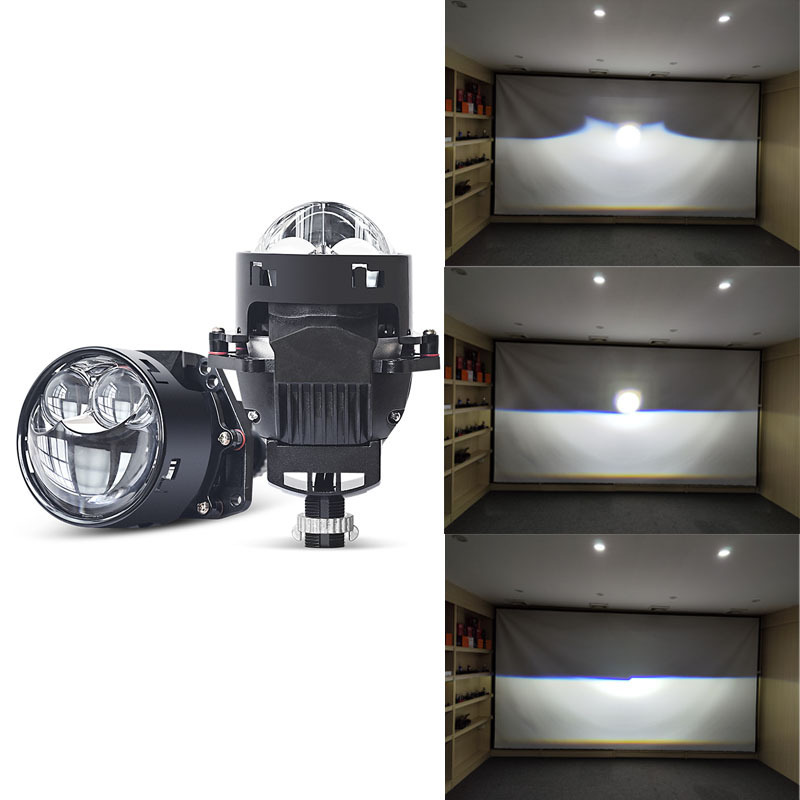 Automotive bi led lenses 3 inch dual laser H4 H7 lens headlights projection lamp 70W high power.