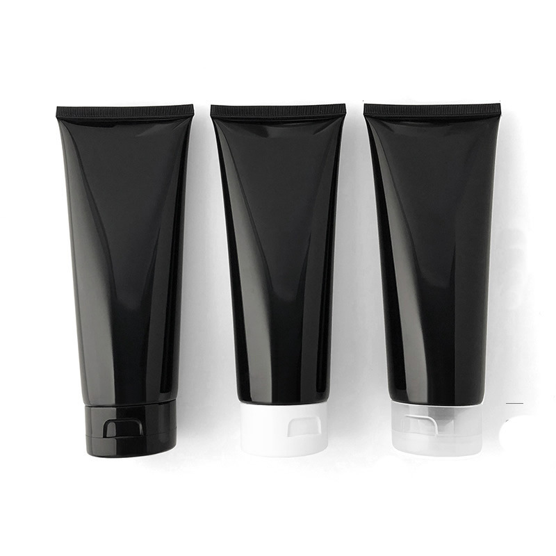 OEM/ODM PE plastic packaging black tube empty face wash BB cream lotion custom cosmetic tube manufacturer