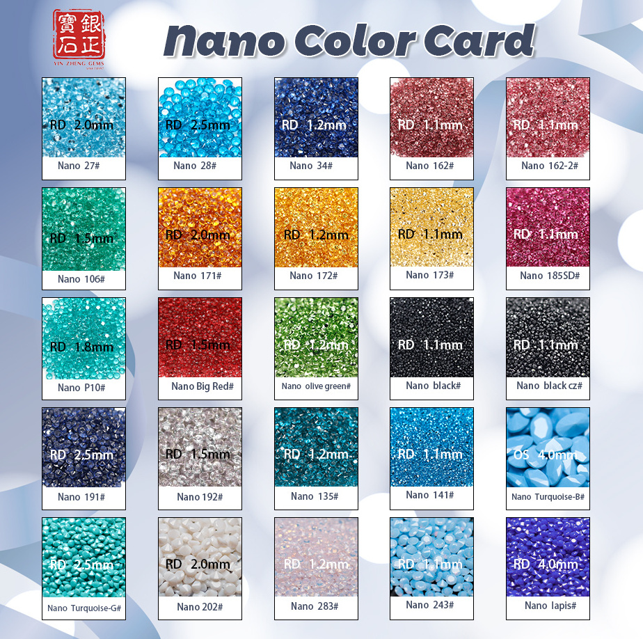 Yinzheng wholesale nano gemstone oct step cut tanzania nano loose gemstone blue color nano