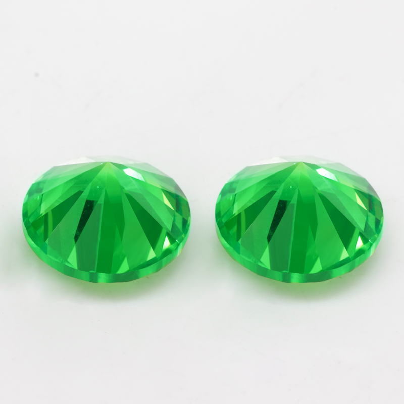 Wholesale 0.8-10mm Round Shape Apple Green Nano Synthetic loose gemstone nano