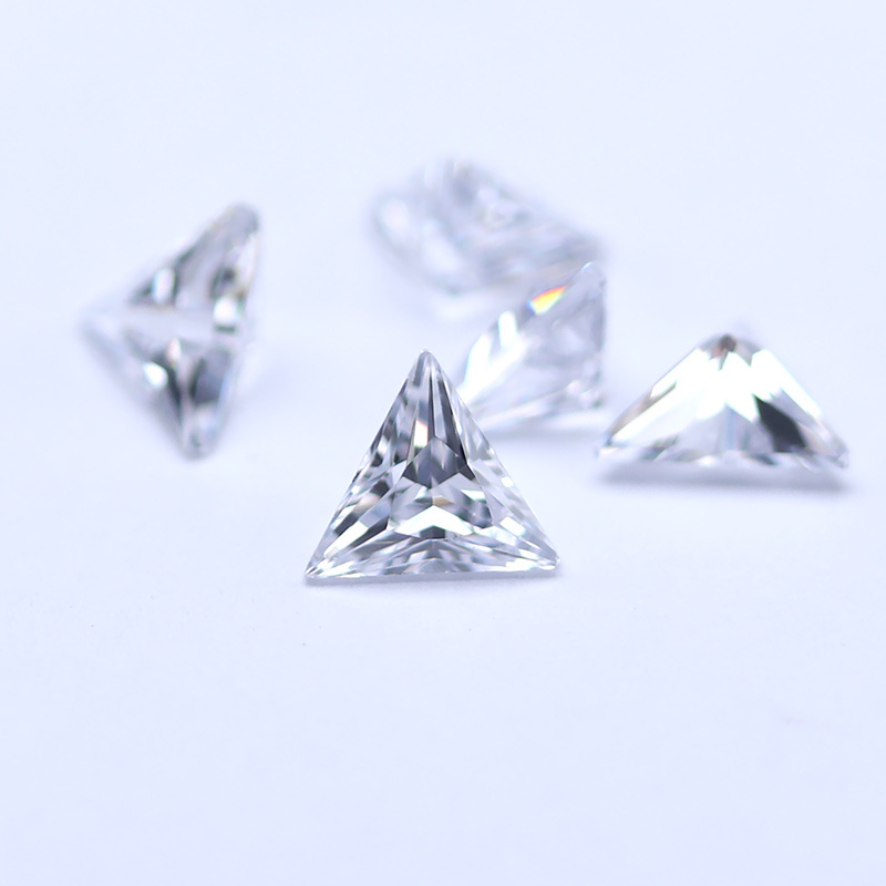 wholesale loose gems White cubic zirconia Triangle Synthetic CZ stone