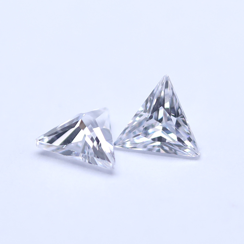 wholesale loose gems White cubic zirconia Triangle Synthetic CZ stone