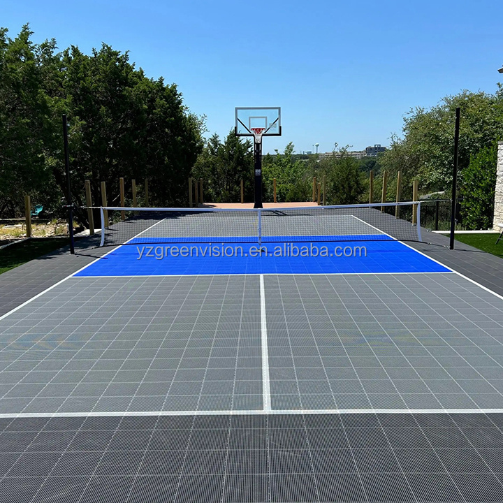 Interlocking PP Floor Tiles Outdoor Pickleball Court Roller Skating Tennis Badminton Basketball Volleyball Court Flooring Mat