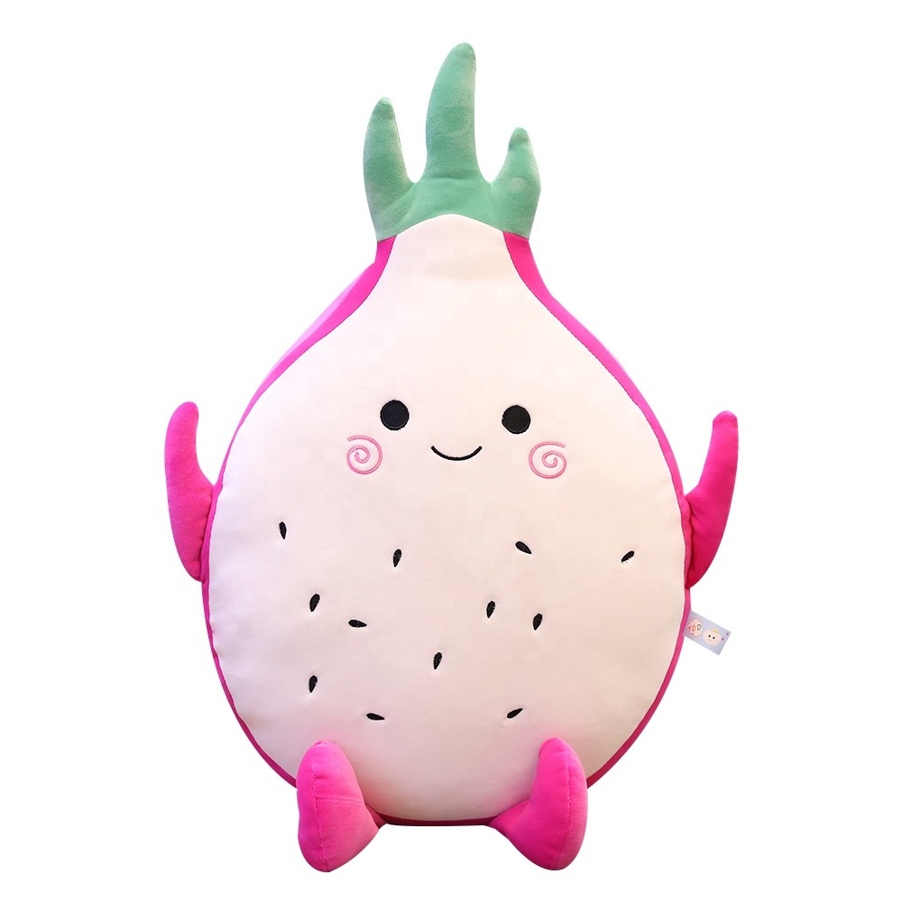 Dragon Fruit Plush Pillow Stuffed Toy Animal Food Pitaya Cushion Doll Plushie Toys for Baby Kids