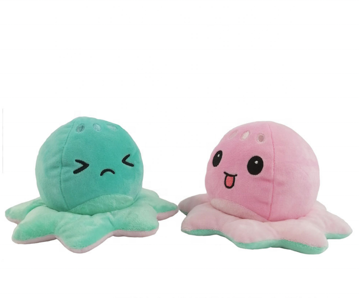 New Funny Emotion Jellyfish Reversible Plush Toys Cute Soft Double-Sided Flip Jellyfish Plush Doll