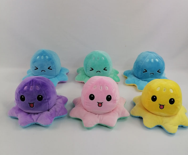 New Funny Emotion Jellyfish Reversible Plush Toys Cute Soft Double-Sided Flip Jellyfish Plush Doll