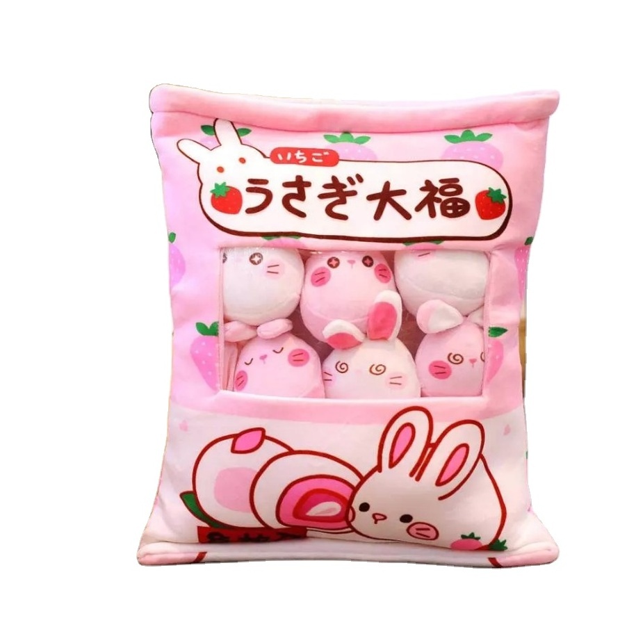 Pudding Toys Mini Animals Balls Doll Sakura Bunny Pig Hamster Penguin Fruits Strawberry Banana Christmas Candy Bag Plush Doll