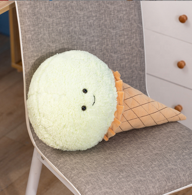 Simulation Ice Cream Plush Toy Kawaii Plushie Dessert Food Stuffed Soft Kids Toys Chair Cushion