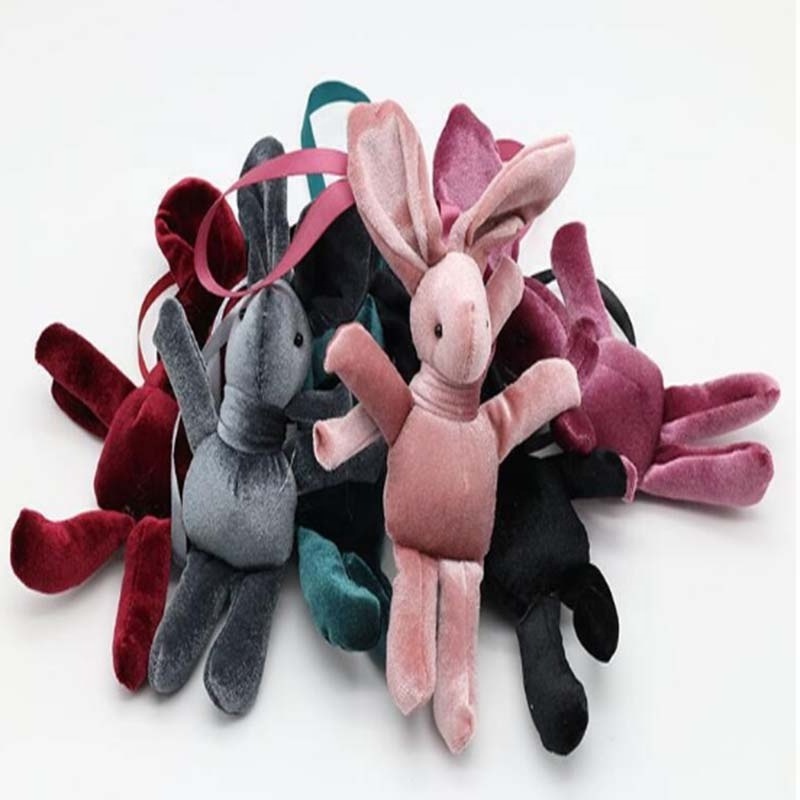 Korean velvet wishing rabbit eternal bouquet rabbit plush pendant rabbit doll  valentine's day present bag accessories