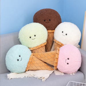 Simulation Ice Cream Plush Toy Kawaii Plushie Dessert Food Stuffed Soft Kids Toys Chair Cushion