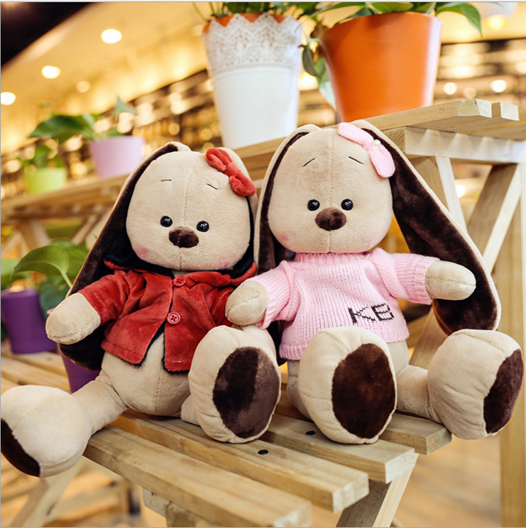 40cm creative couple rabbit plush toy with long ears factory supply baby plush rabbit