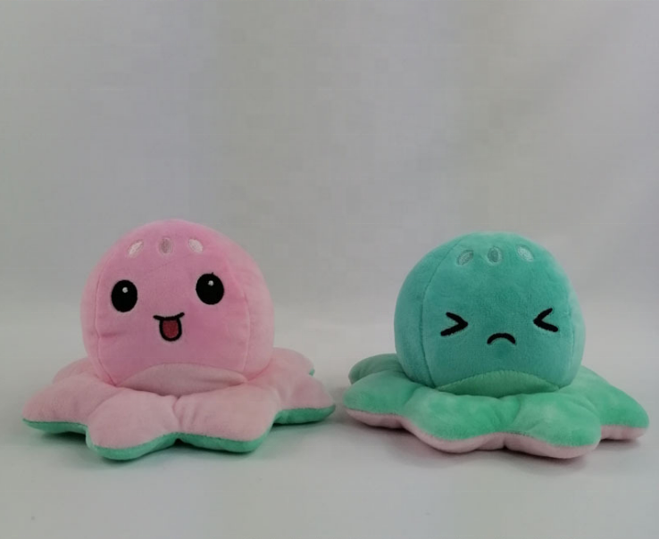 New Funny Emotion Jellyfish Reversible Plush Toys Cute Soft Double-Sided Flip Jellyfish Plush Doll