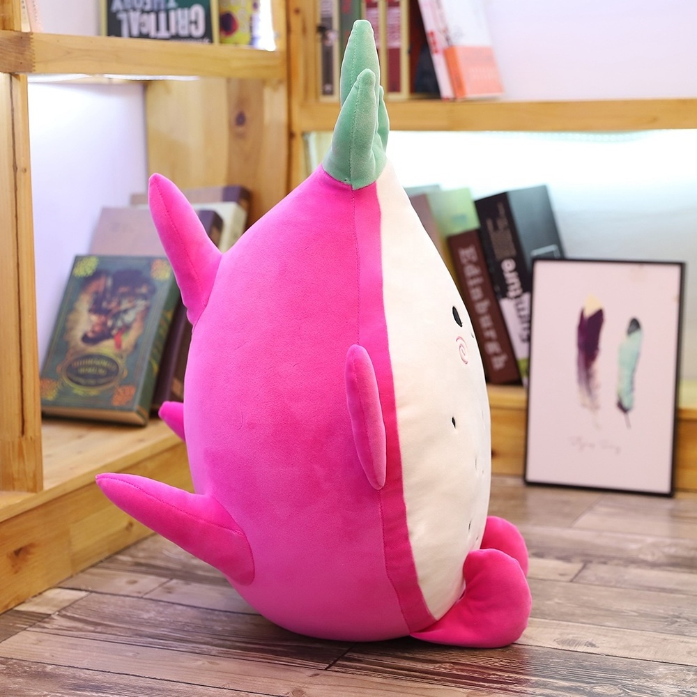 Dragon Fruit Plush Pillow Stuffed Toy Animal Food Pitaya Cushion Doll Plushie Toys for Baby Kids