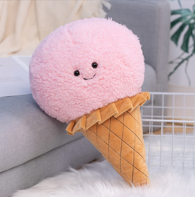 Simulation Ice Cream Plush Toy Kawaii Plushie Dessert Food Stuffed Soft Kids Toys Chair Cushion