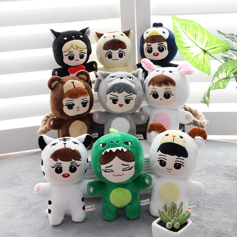 New Fashion Lovely Stand Up Custom Stuffed Small Plush Toys Soft Dolls Custom Korean Star Doll Kpop Plush Idol Doll