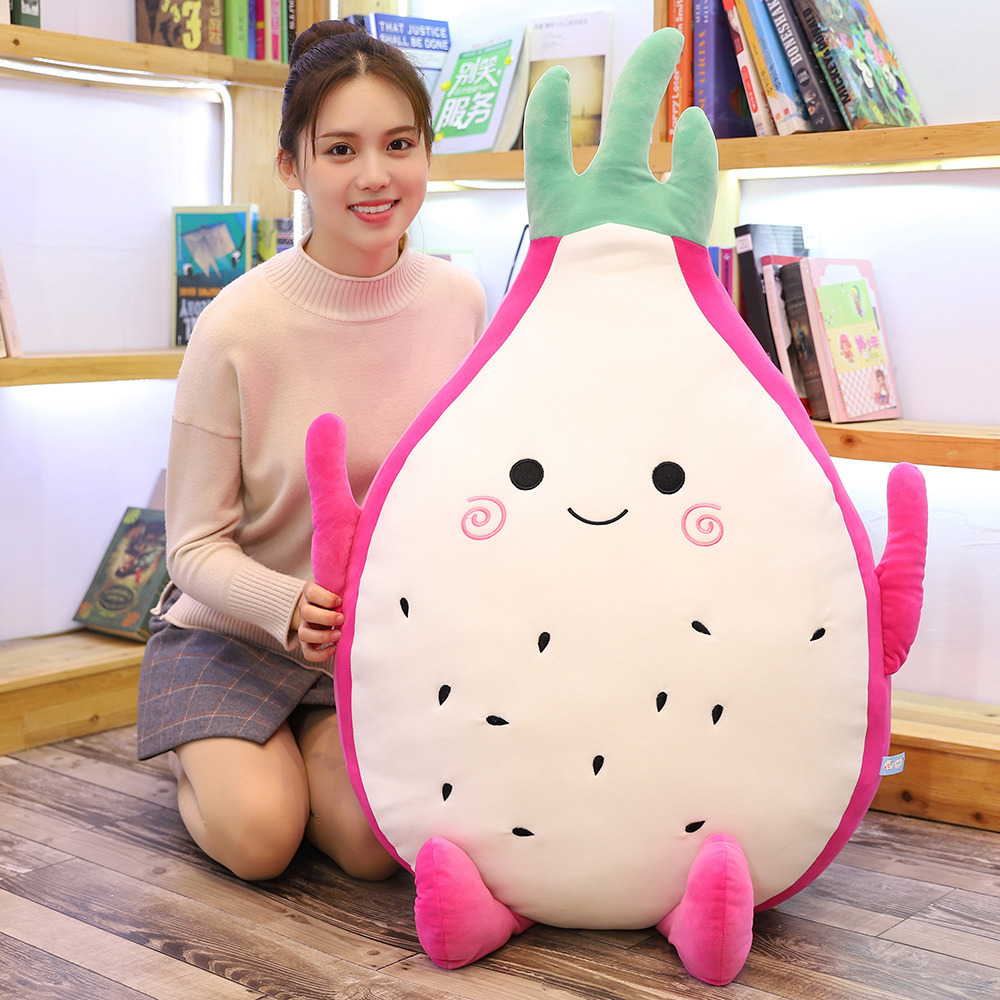 Dragon Fruit Plush Pillow Stuffed Toy Animal Food Pitaya Cushion Doll Plushie Toys for Baby Kids