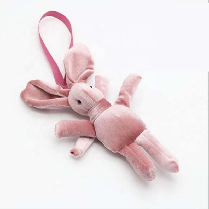 Korean velvet wishing rabbit eternal bouquet rabbit plush pendant rabbit doll  valentine's day present bag accessories