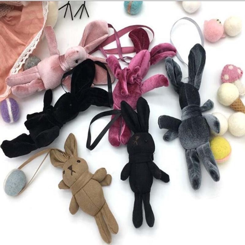 Korean velvet wishing rabbit eternal bouquet rabbit plush pendant rabbit doll  valentine's day present bag accessories