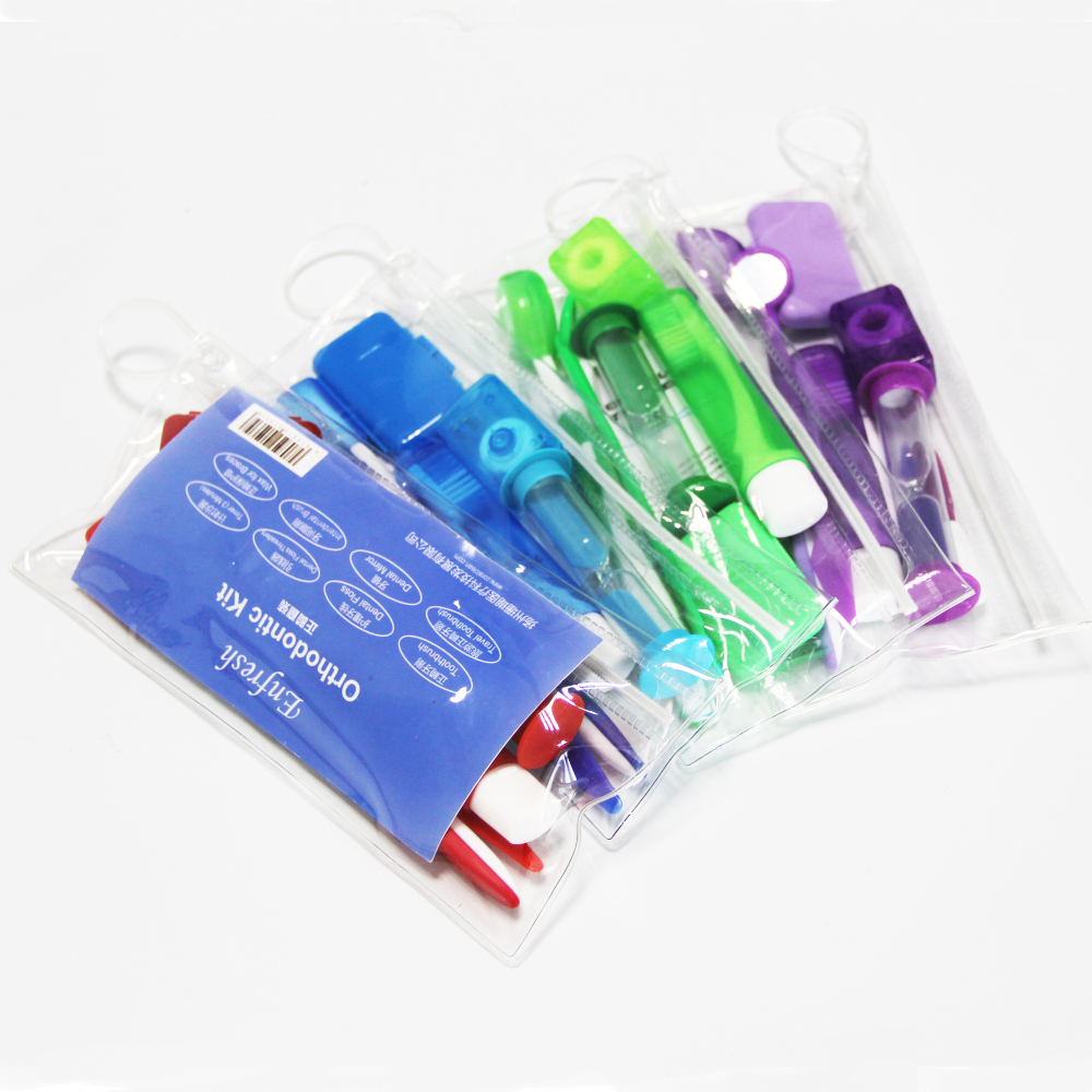 Best-selling colorized 8item pvc bag dental orthodontic kit