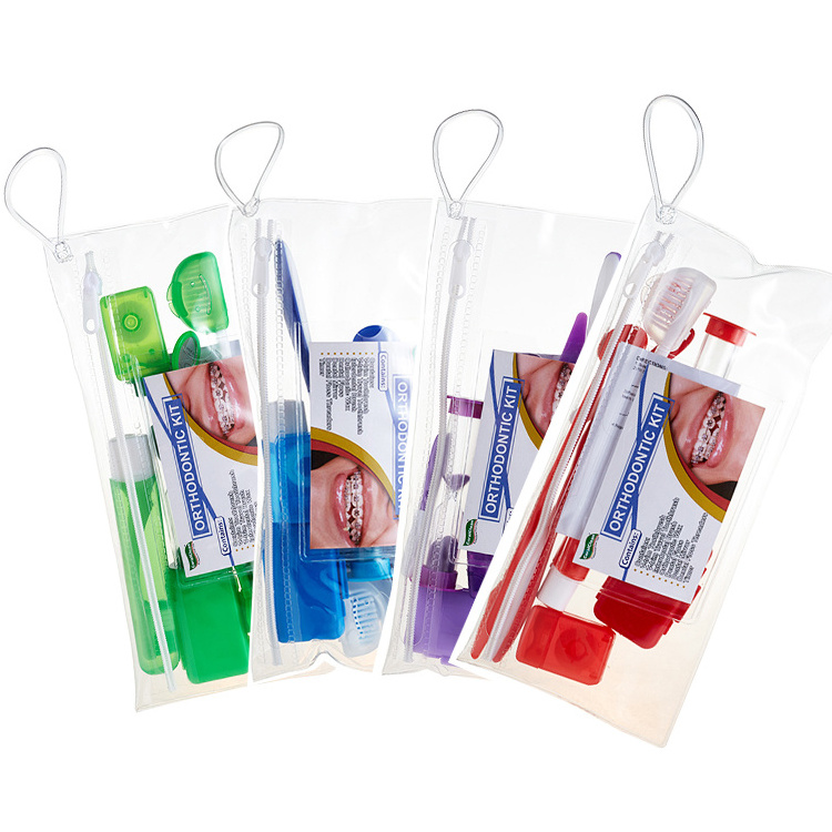 Best-selling colorized 8item pvc bag dental orthodontic kit