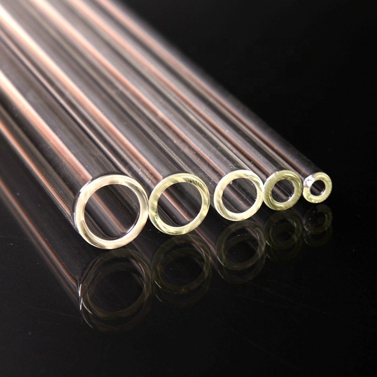 Eco-Friendly Reusable Borosilicate Clear Glass Straws Straight bent Shape for Beverage 6mm 8mm 10mm 12mm 14mm Diameter Options