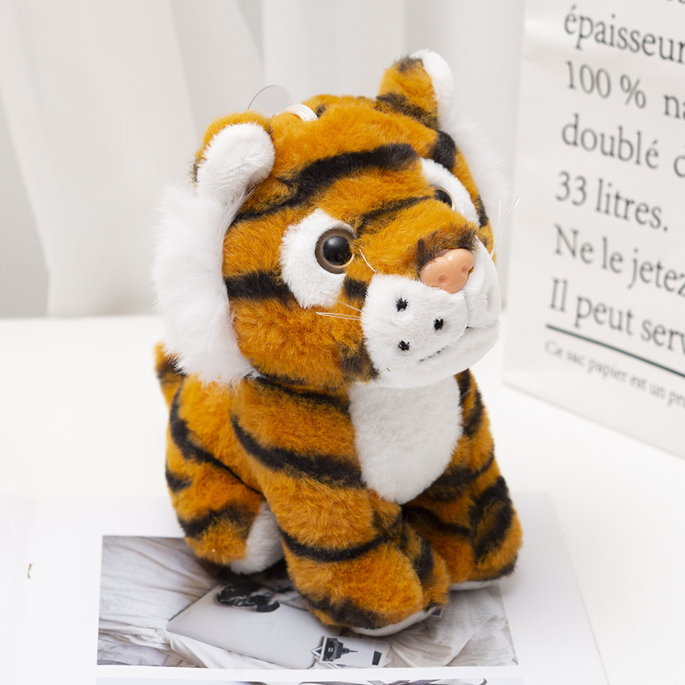 Ruunjoy Plush Pp Cotton Soft Toys Tiger Stuffed Lifelike Tiger Simulation Jungle Forest Animals Plush Toys For Kids