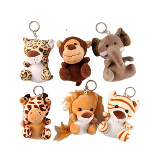 Stuffed Jungle Animals Mon Tiger Elephant Soft Toys Customized Cheap Plush Animals Chain Toys Promotion