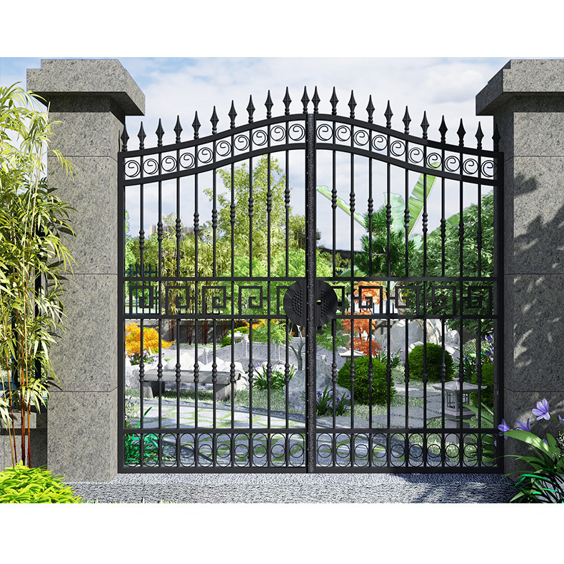 Outdoor modern main door iron gate aluminum fences and gates for houses